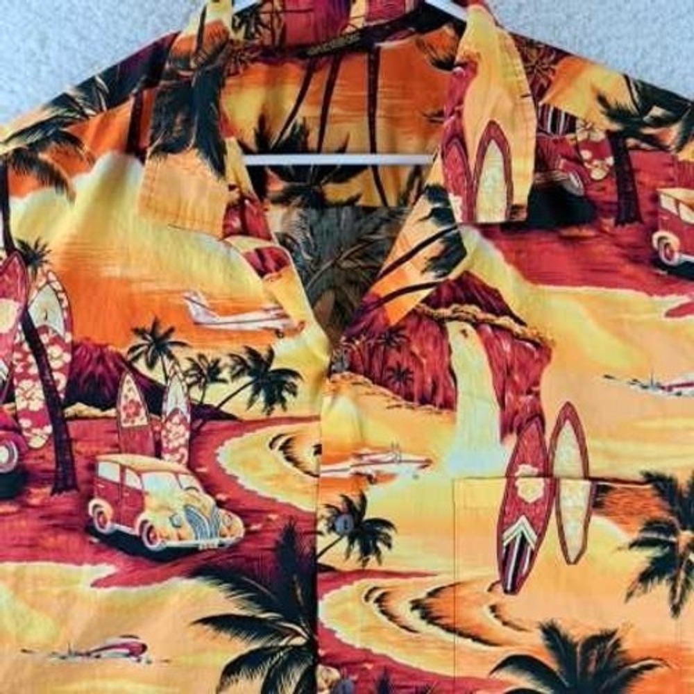 Royal Creations Men's XXXL Hawaiian Shirt Tropical Beach Surf Car Palm Tree